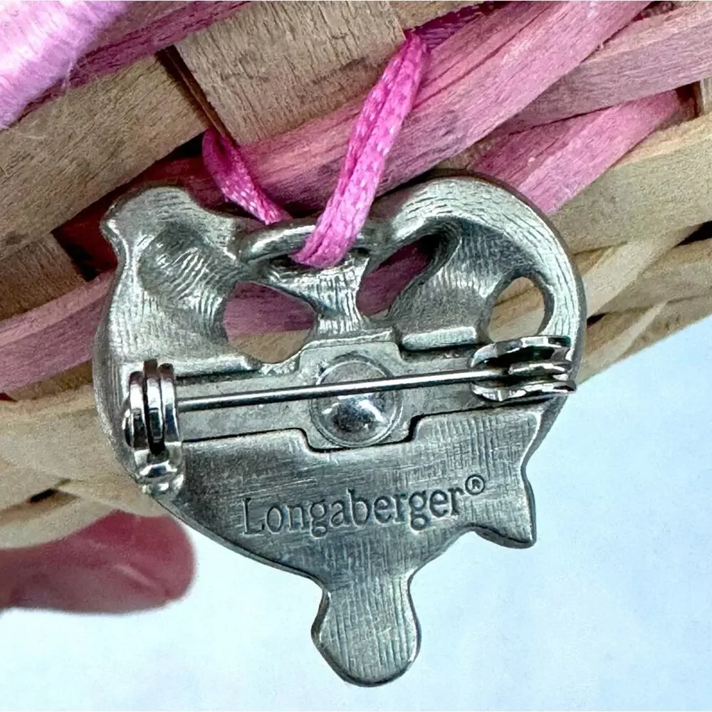 Longaberger American Cancer Society Pink Hope Handmade Basket with Liner and Pin
